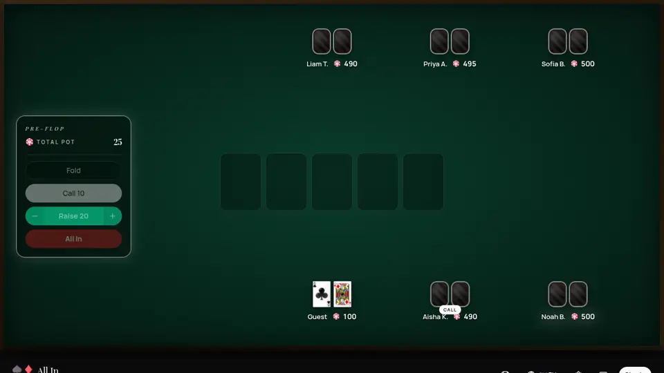 Screenshot of All In Texas Hold'em