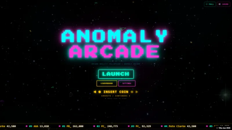 Screenshot of ANOMALY ARCADE