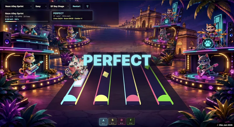 Screenshot of BeatPaws