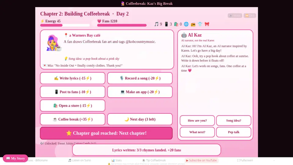 Screenshot of Coffeebreak Kazstory