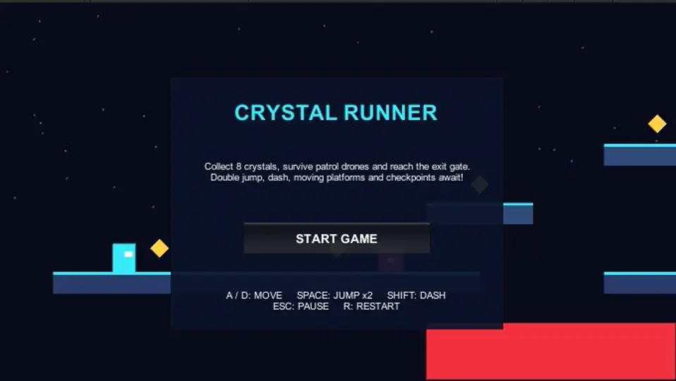 Screenshot of Crystal Runner — 2D Platformer