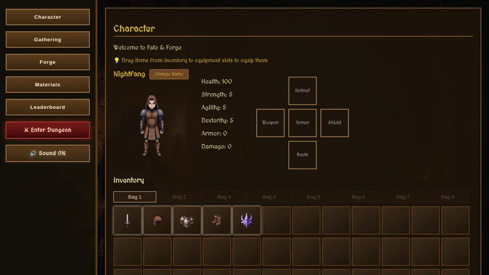 Screenshot of Forge&Fate