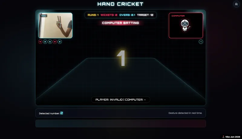 Screenshot of Gesture Hand Cricket
