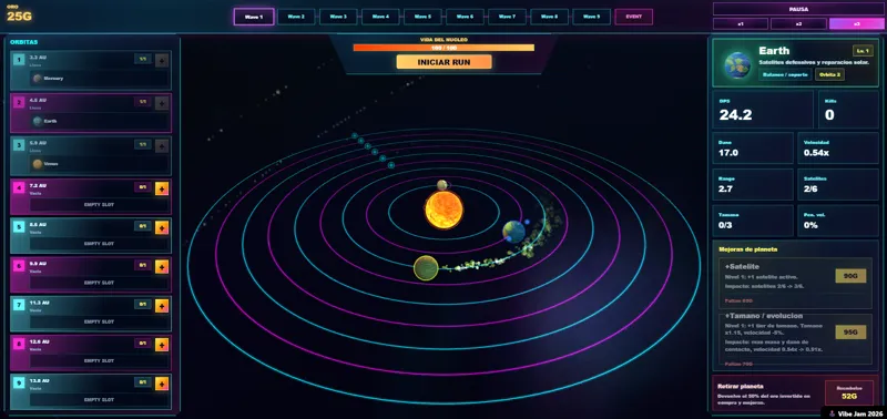 Screenshot of Orbital Sun Defense