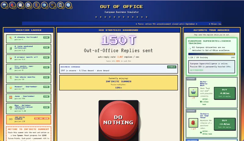 Screenshot of OUT OF OFFICE: European Business Simulator
