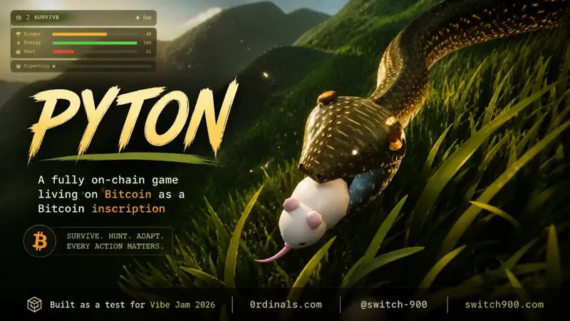 Screenshot of Python β 3D Snake Survival Game on Bitcoin