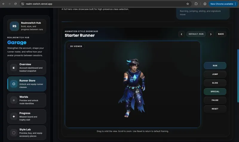 Screenshot of Realm Switch