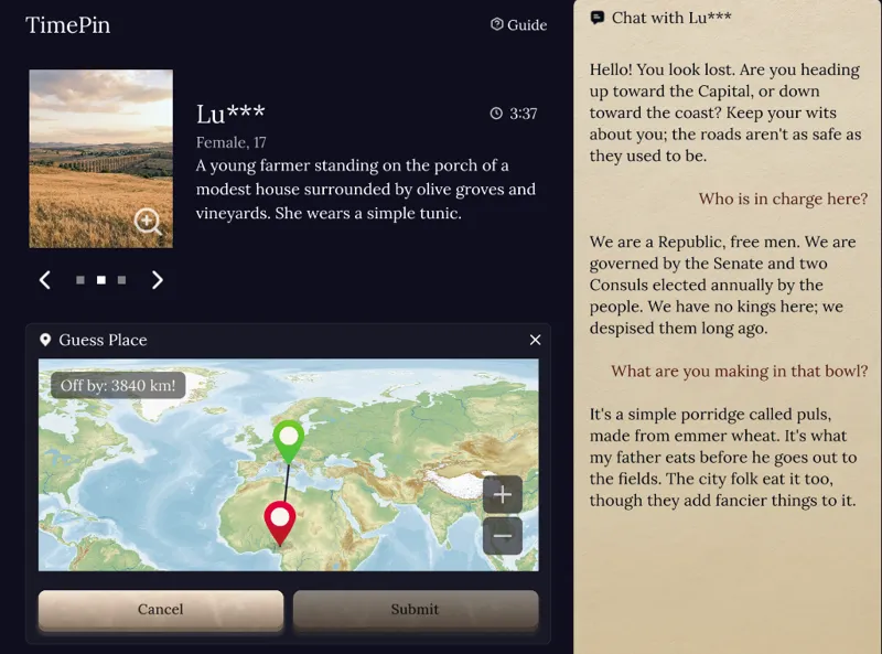 Screenshot of Time Pin