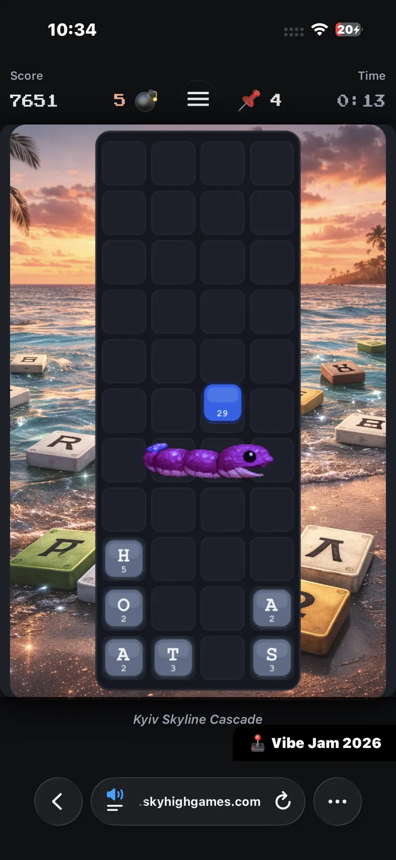 Screenshot of Typefall