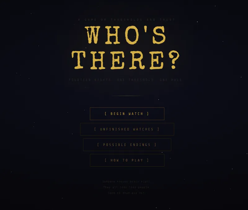 Screenshot of Who Is There?