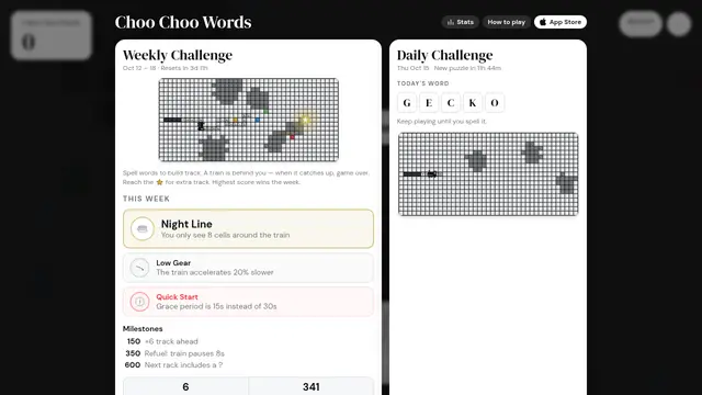 Screenshot of Choo Choo Words