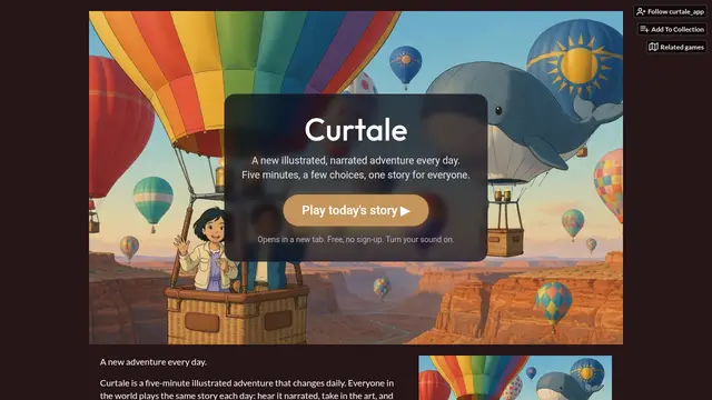Screenshot of Curtale