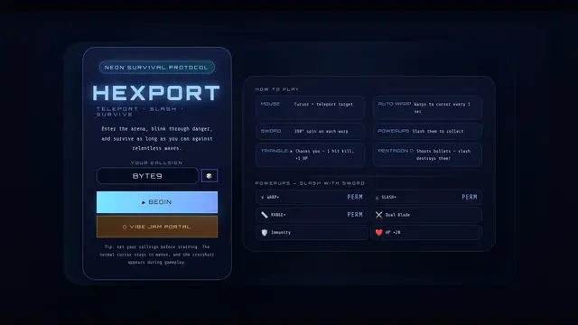 Screenshot of Hexport