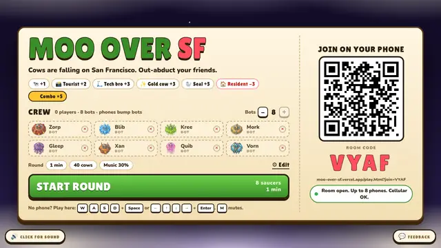 Screenshot of Moo Over SF: abduct San Francisco