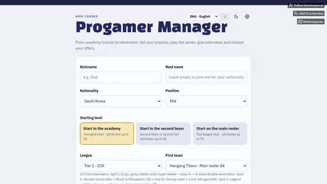 Screenshot of Progamer Manager