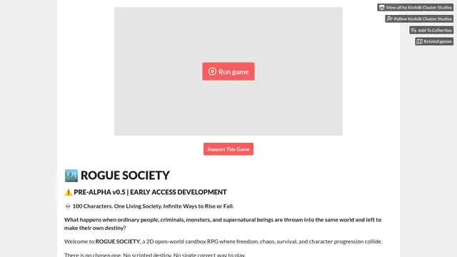 Screenshot of Rogue Society