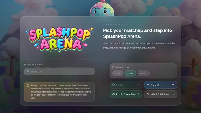 Screenshot of SplashPop Arena