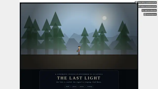 Screenshot of The Last Light: INSIDE-Inspired 2D Platformer, Level Editor & Game Maker